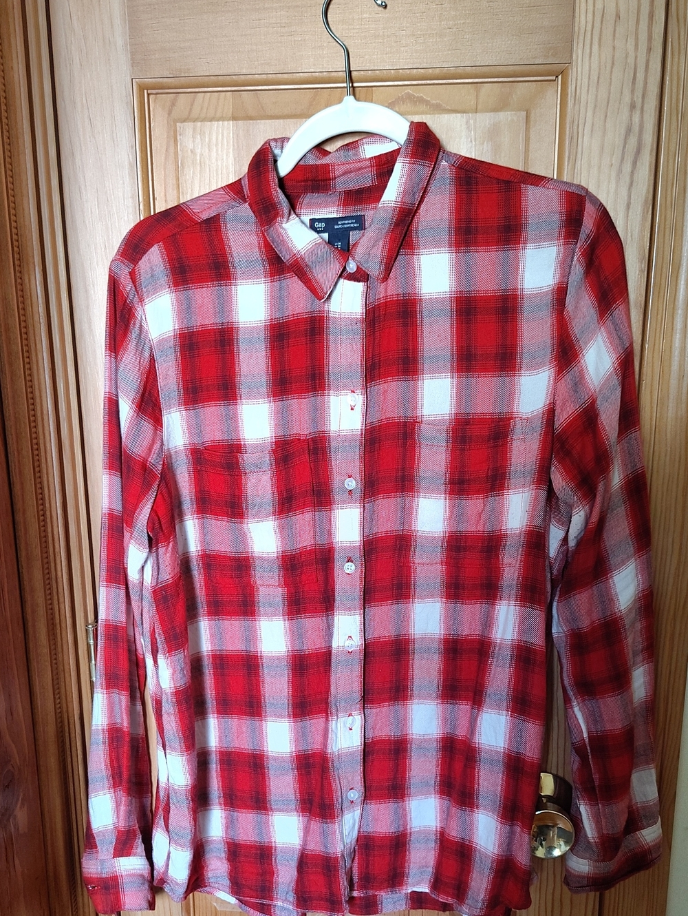 🍂 Gap women's Red Plaid Light Flannel 🍂
